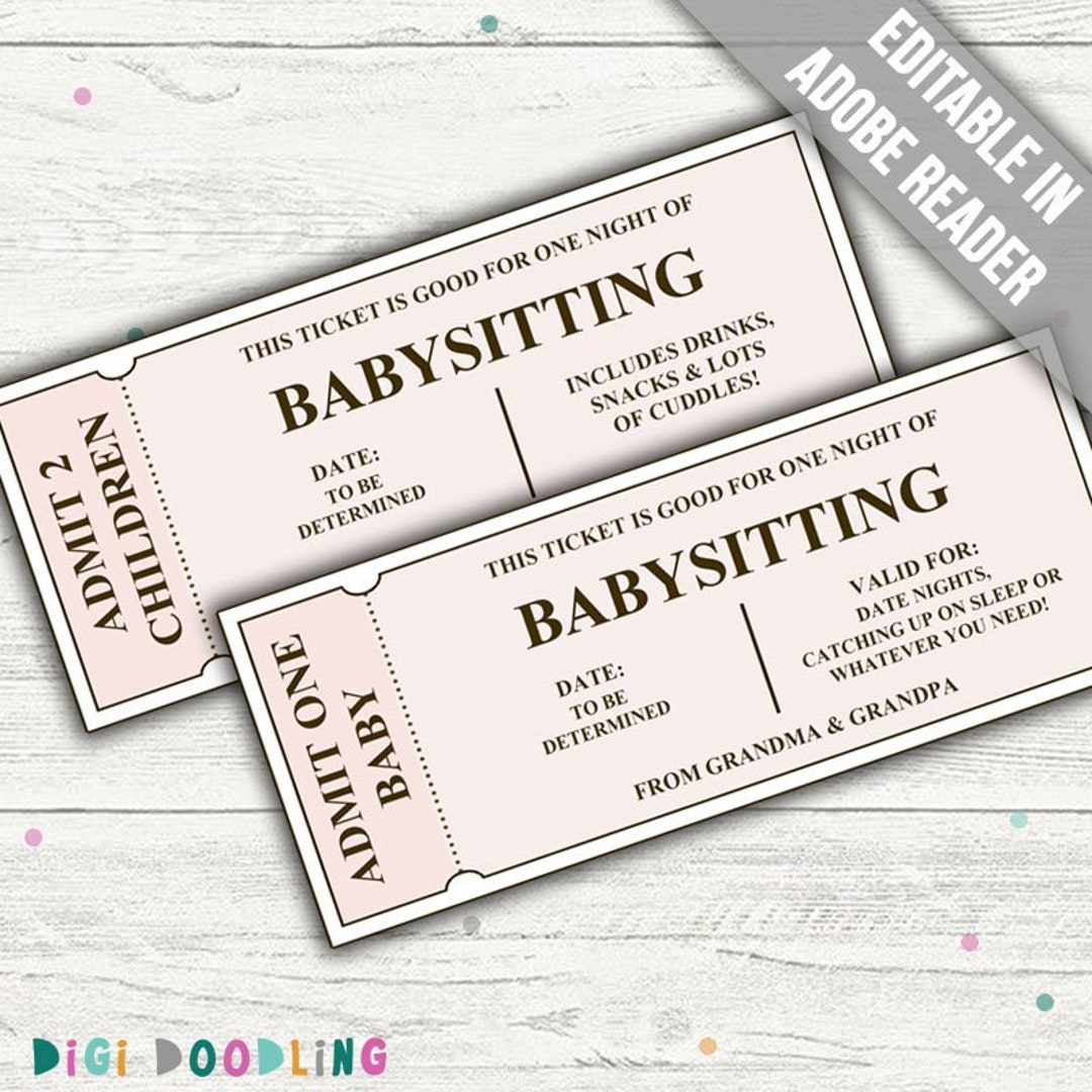 Babysitting Gift Certificate Template