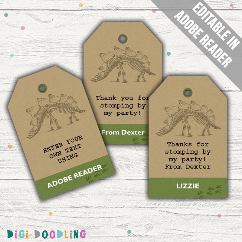 Dinosaur Party Favor Tags dino Dig Party Favor Tags. | Etsy