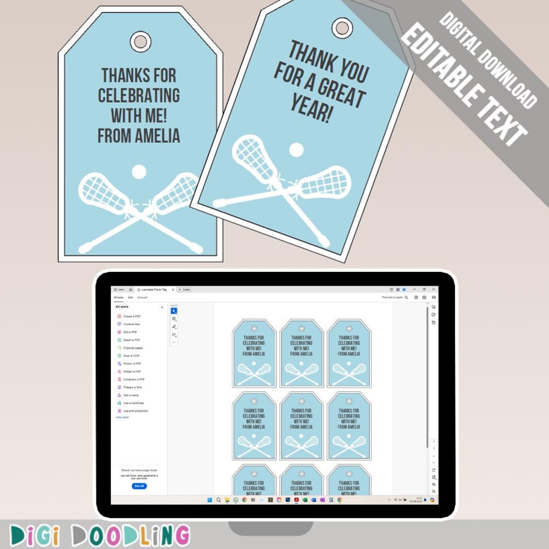 Printable Lacrosse Party Favor Tags (blue). Lacrosse Thank You Tags ...