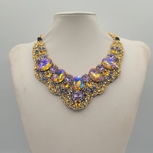 Jewel necklace, Statement necklace, Stunning necklaces, Strass necklace, Anna Wintour necklace, Collar necklace, Swarovski necklace IV399