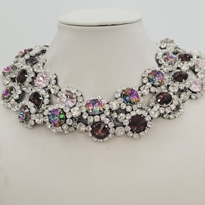 Anna Wintour Necklace, Swarovski necklace,Georgian necklace, Tennis Necklace, Strass necklace, Choker, Statement Necklace,Gold Jewelry IV408