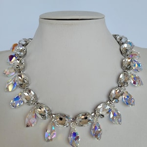 Anna Wintour Necklace, Swarovski necklace, Georgian necklace, Tennis Necklace, Strass necklace, Choker, Statement Necklace,Gold Jewelry IV36