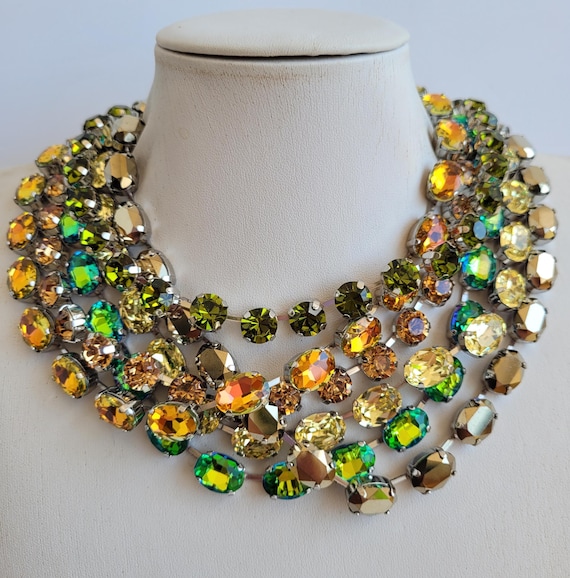 Anna Wintour Style Crystal Statement Necklace: Swarovski Strass