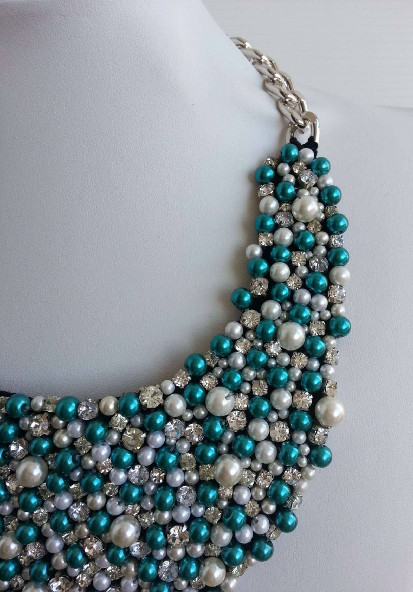 Strass Necklace Statement Necklace Statement Jessica Etsy