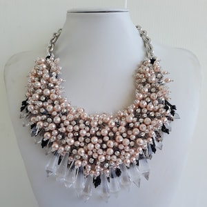 Strass necklace, Statement necklace, Amelia necklace, Stunning necklace, Fringe necklace, Big necklace Collar necklace with rhinestone IV228