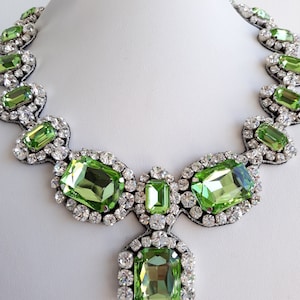 Statement Necklaces Strass Necklaces Liz Necklace Diamond - Etsy