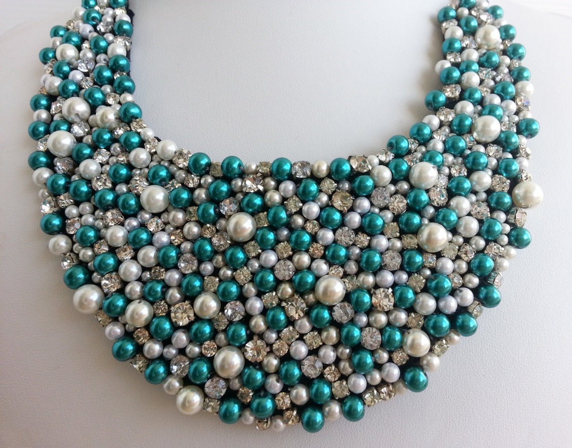 Strass Necklace Statement Necklace Statement Jessica Etsy