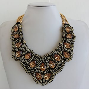 Statement necklace, Stunning necklaces, Strass necklace, Michelle necklace, Awesome necklace, Collar necklace with Swarovski strass IV211