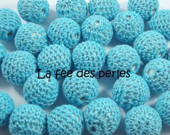 Perle en crochet de Ø 25 mm Turquoise moyen Perle Ronde