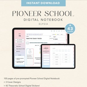 Elysia Pioneer School Digital Notebook - Pre-Prompted, Hyperlinked PDF for GoodNotes  | iPad & Android | + Digital Stickers | English