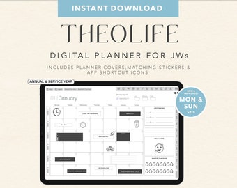 TheoLife Digitaler Planer Paket v2.0 | Landschaft | Notizen | iPad | Undatiert