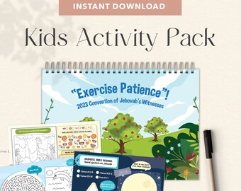 Exercise Patience! - 80pgs fully illustrated kids Bible based activity pack for ages 3-8 in English - Instant Download Printable