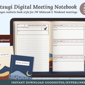 Kintsugi Digitales JW Meeting Notizbuch Englisch Sofortiger digitaler Download iOS, Android Bild 1