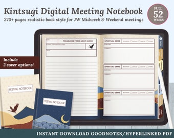 Kintsugi Digitales JW Meeting Notizbuch | Englisch | Sofortiger digitaler Download | iOS, Android