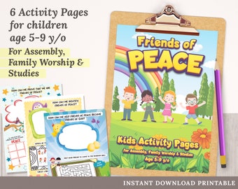 Friends of Peace – Kids Activity Pages for Assembly, JW Family Worship & Studies – Printable PDF in English