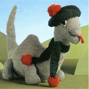 Loch Ness Monster- Scotland Toy Knitting Pattern- DK/8PLY wool- Instant download PDF-12 ins high