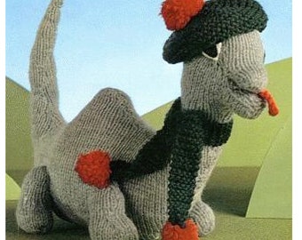 Loch Ness Monster- Scotland Toy Knitting Pattern- DK/8PLY wool- Instant download PDF-12 ins high