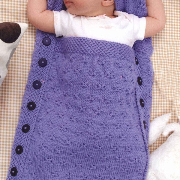 Beginners Hooded sleep sack- sleeping bag- Instant download-KNITTING PATTERN -very easy