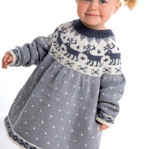 Icelandic, Norwegian Yoked Sweater/Jumper- Yoked Dress -Knitting Pattern, Fair Isle, Women's, Men's, Children's, Instant Download PDF