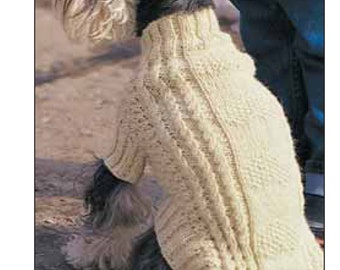 Dog coat with cables to knit-  fits small to xl dogs PDF Knitting Pattern-