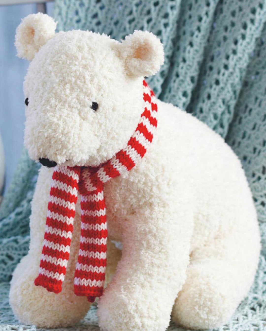 PDF Knitting Pattern- Christmas Polar Bear With Scarf- Knitting Pattern ...