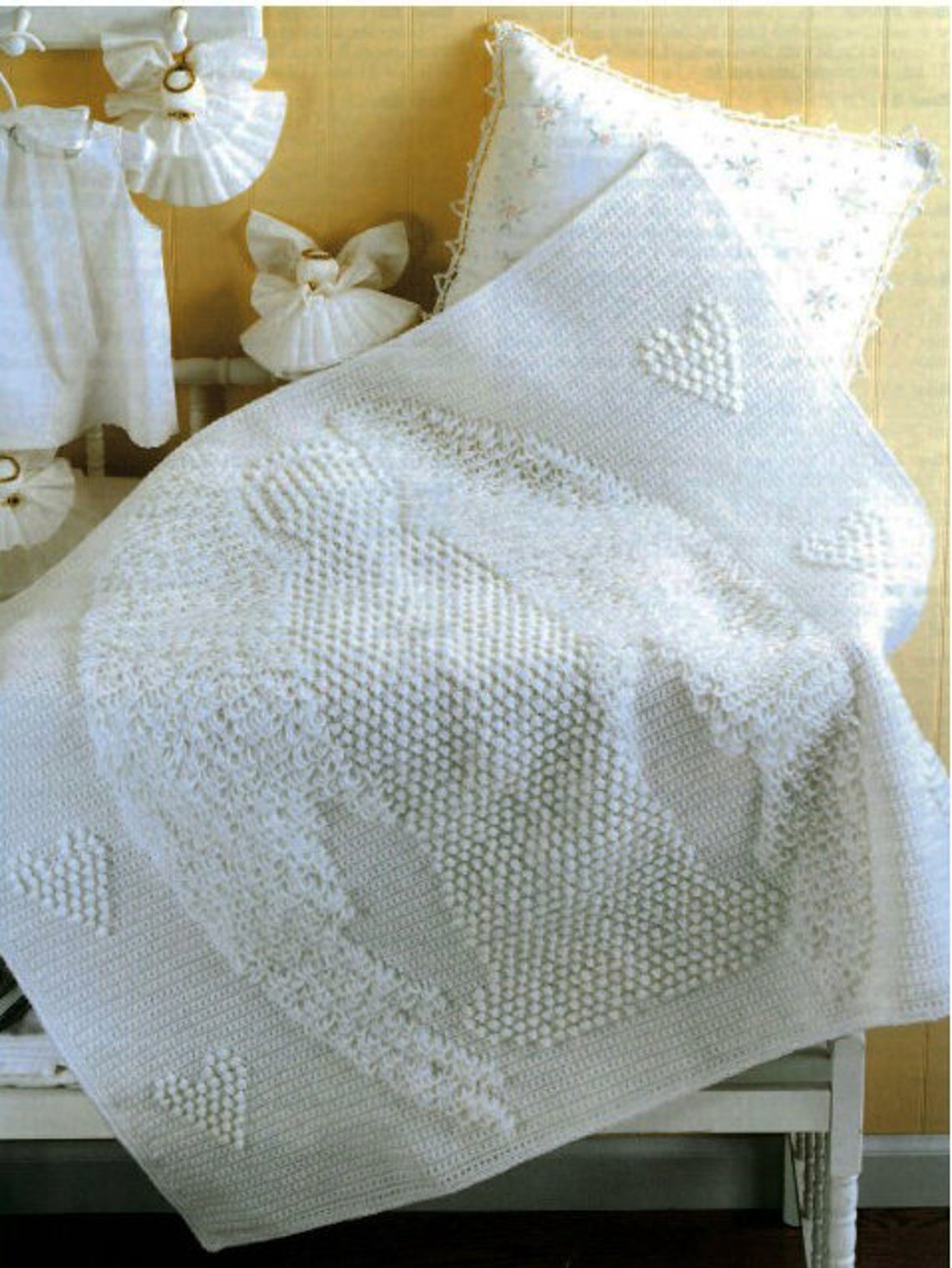 Angel Crochet Baby Shawl Afghan Blanket 39 X 34 Etsy