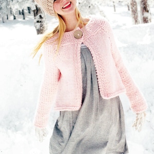 Womans Easy Beginner Super Chunky super Bulky loose Cardigan - Jacket Knitting Pattern 34&quot; - 44&quot; ~ PDF Instant download