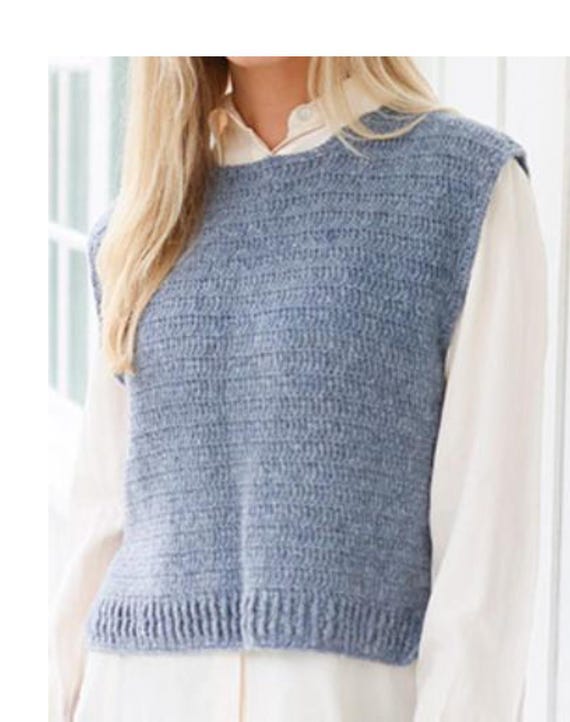 Woman's Crochet Summer  sleeveless Slipover - summer top Chest  36"- 55" Women's  DK 8 PLy Light worsted - Crochet Pattern PDF Download
