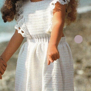 Girls Crochet Pinafore - experienced crochets only- fits 23-27&quot; chest Thread weight yarn, Download Crochet pattern see description