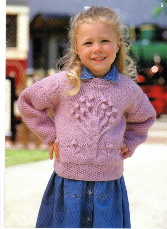 Childs Aran Tree of Life Sweater Pattern Fits 20-28 - Etsy