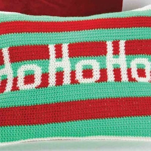 PDF Crochet Pattern-Lovely Winter Ho Ho Ho Christmas Cushion- Crochet Pattern- Xmas Pattern