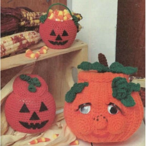 PDF Crochet Pattern- Halloween Pumpkin ~Jack O Lantern- Cotton Wool- vintage pattern Download