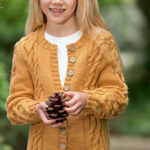 Childs Easy Cable cardigan- Jacket Knitting Pattern- DK 8 ply wool- chest 24-31" Instant Download