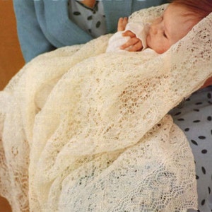 1 ply cobweb lace baby shawl knitting Pattern  PDF- very fine shawl