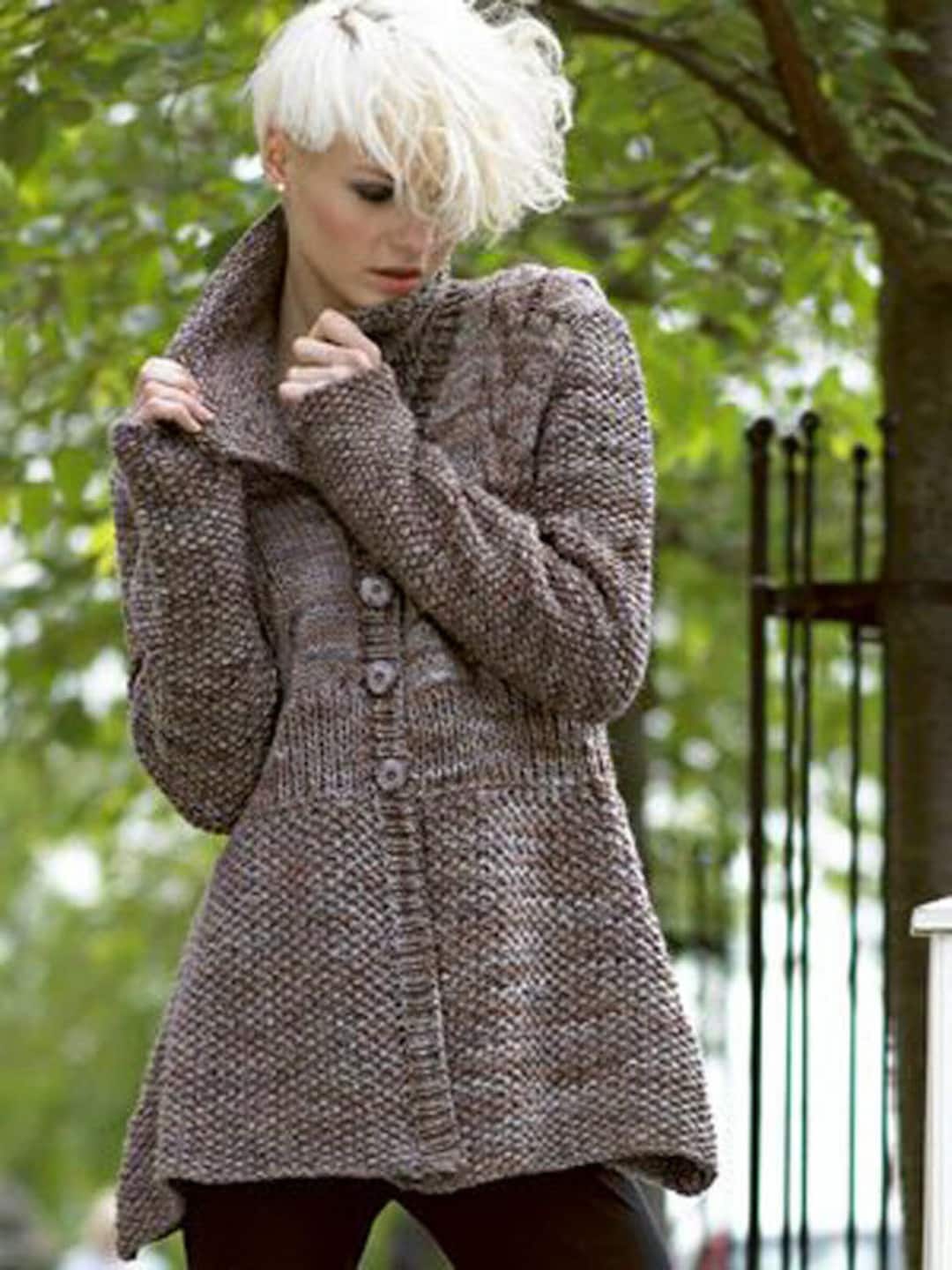 Knitting Pattern Instant Download-ladies Chunky Coat Jacket Pattern ...