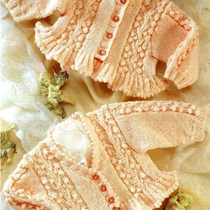 PDF Knitting Pattern Baby- Peplum- Tree Of Life Cardigan- DK/8ply wool, instant download  birth- 6 years