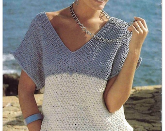 Wide V-neck Top Knitting Pattern: DK Yarn (PDF Pattern) K229 - Etsy
