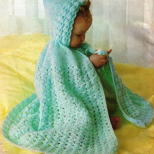 Baby Lacy Hooded Cape Crochet Pattern- 18-19" Chest- Instant Download