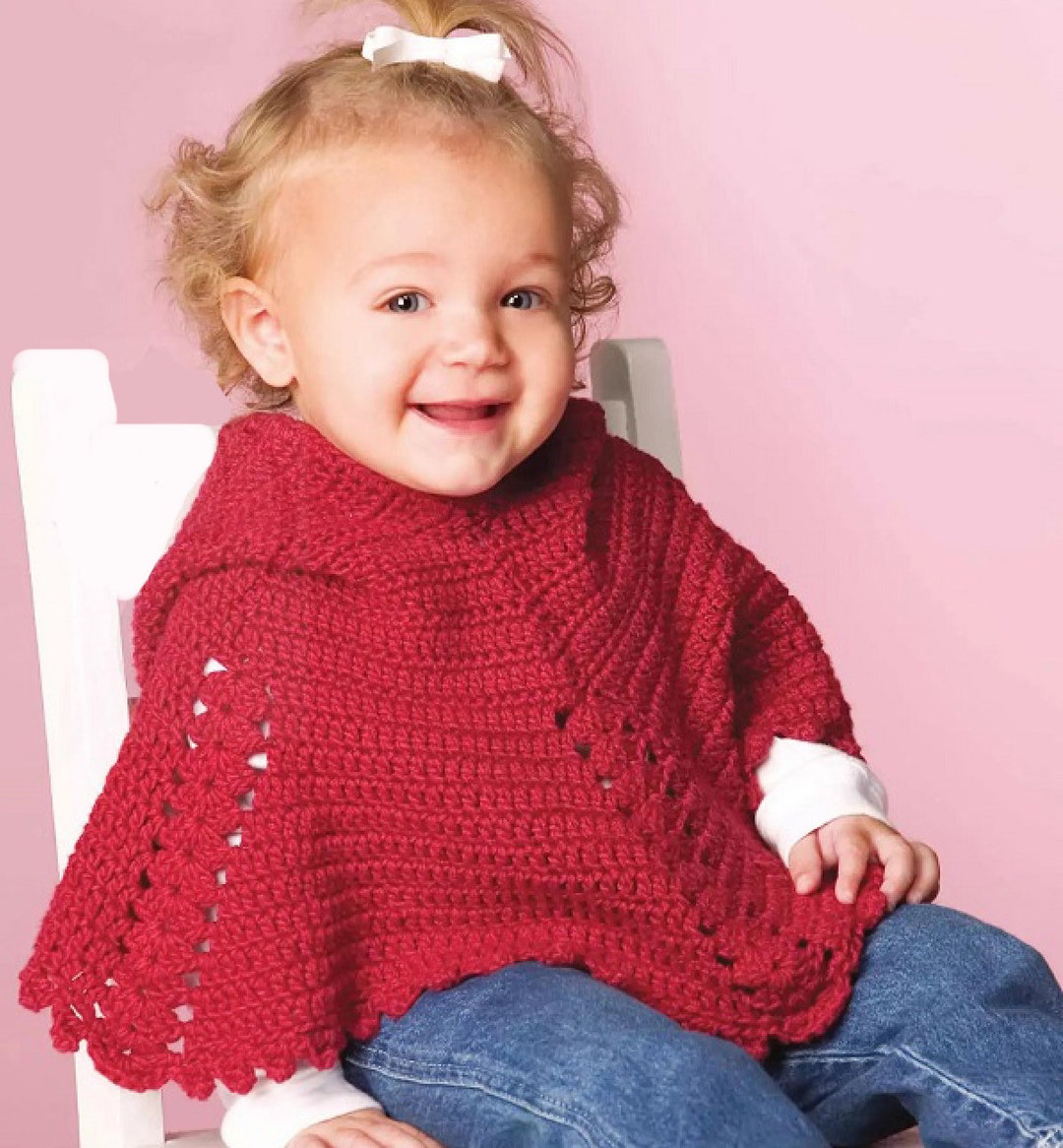 Cute Baby Hooded Poncho Crochet Pattern Instant Download PDF Ages 2-3 ...