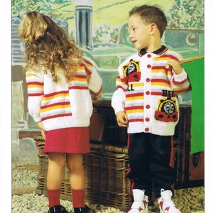 Knitting Pattern- Boys -Girls " Thomas Tank Engine - Cardigans- DK -8 ply- fits 20 - 28" chest- Download PDF