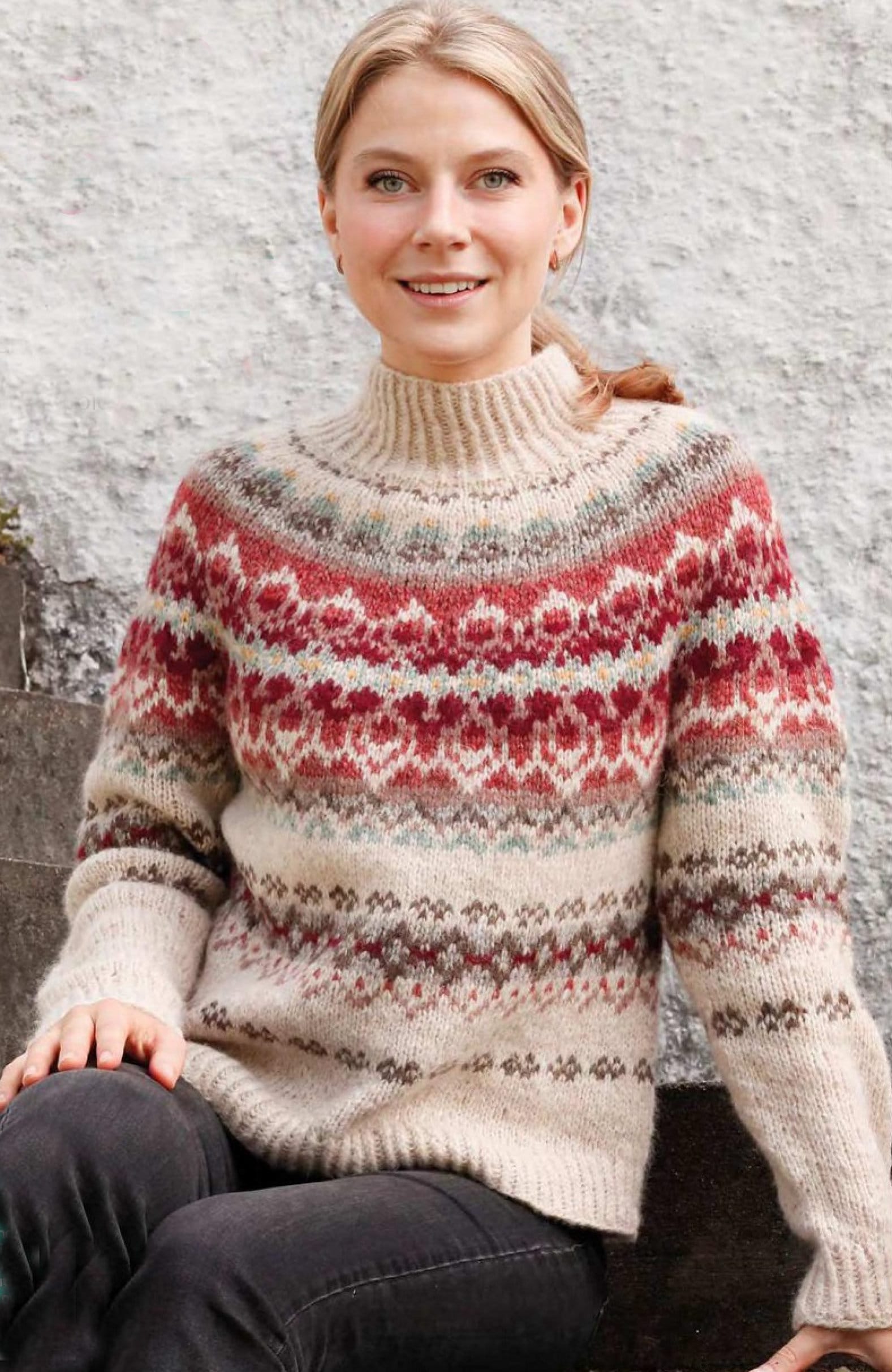 トップス roku6 FAIRISLE SHOULDER HOLE KNIT 6(ROKU)＞FAIRISLE SHOULDER HOLE KNIT/ニット