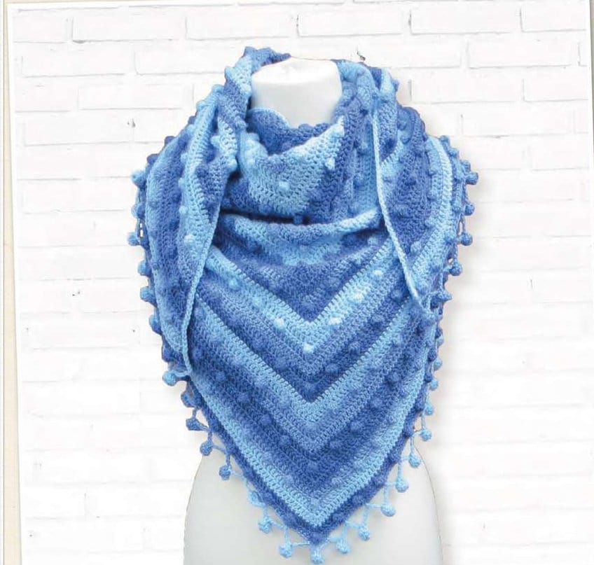 30 Crochet Scarf Ideas: Stylish Patterns for Skinny, Chunky, Cowl, and Wrap Looks 18 Bobble Fringed Wrap and Scarf Pattern