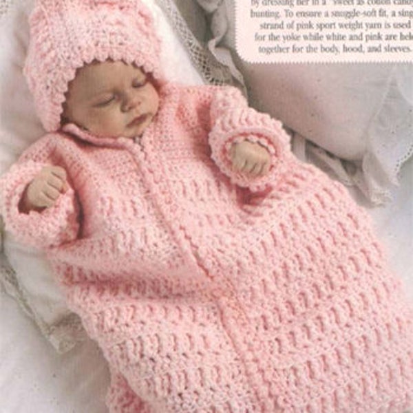 PDF Baby Crochet Pattern- lovely vintage crochet sleeping bag pattern- cocoon, Instant download