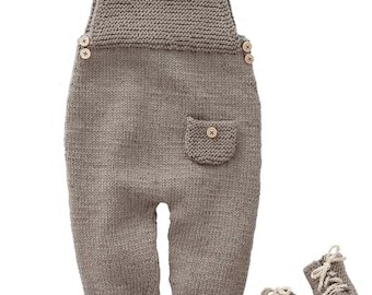 Easy Dungarees & Sneakers- DK (8Ply) 3-12 Months-Knitting Pattern  Instant Download