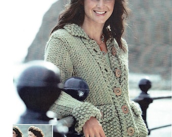 PDF Knitting Pattern -Woman's Easy Super Bulky / Super Chunky Thick Quick Knit Jacket- Instant download