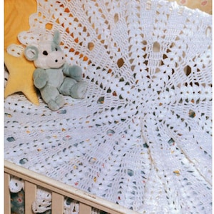 Circular Crochet Baby Shawl Afghan Blanket 48&quot; Diameter ~ Worsted Weight Crochet Pattern PDF Instant Download