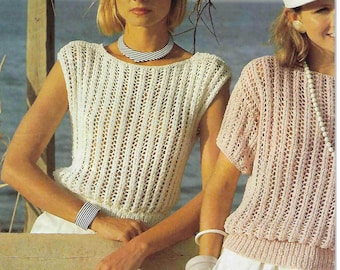 Easy Cotton Ribbon Lacy Drop Stitch Summer Top ~ 32
