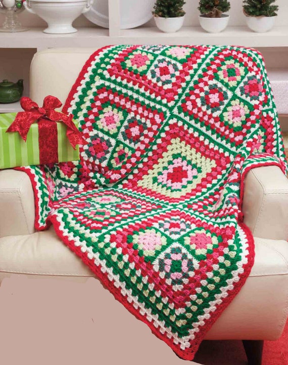 Crochet Granny Squares Blanket-afghan- Worsted Weight Yarn