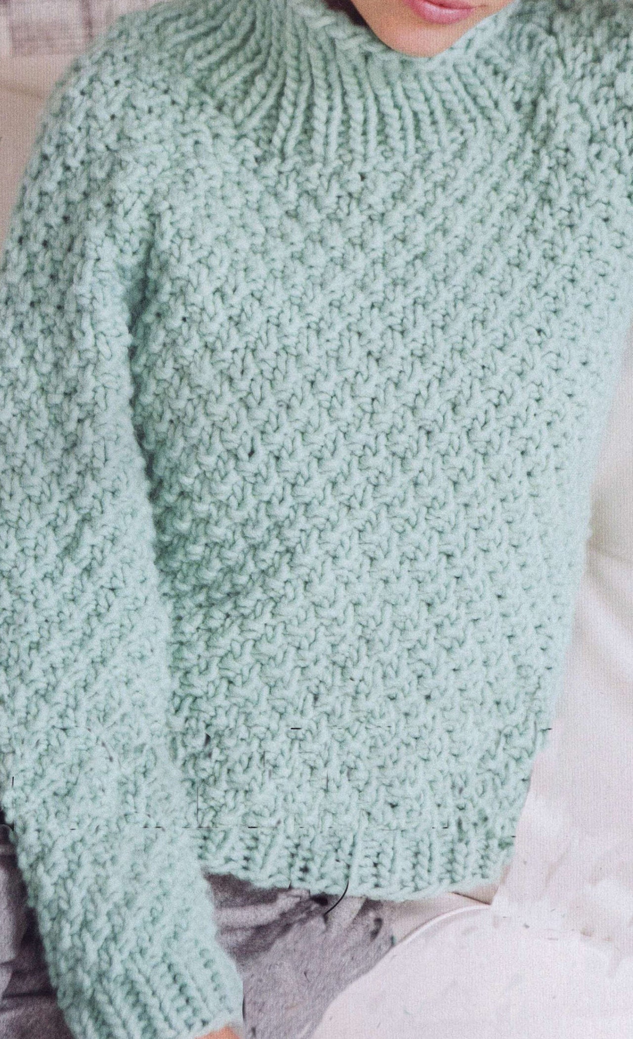 Womans Super Chunky-super Bulky Double Seed Stitch Loose Womans Super Chunky-super Bulky Double Seed Stitch Loose