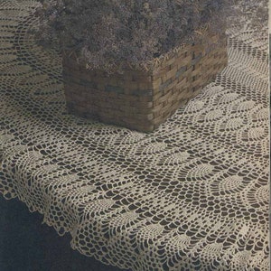 PDF Crochet Pattern- Vintage Oval pineapple table cover in a crochet cotton 60 x80&quot; when complete
